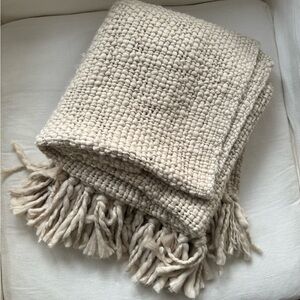 Pottery Barn Basket Weave Knit Throw Blanket